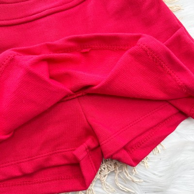 Conj. Blusa Cerejinhas e Short Saia - Off White e Vermelho